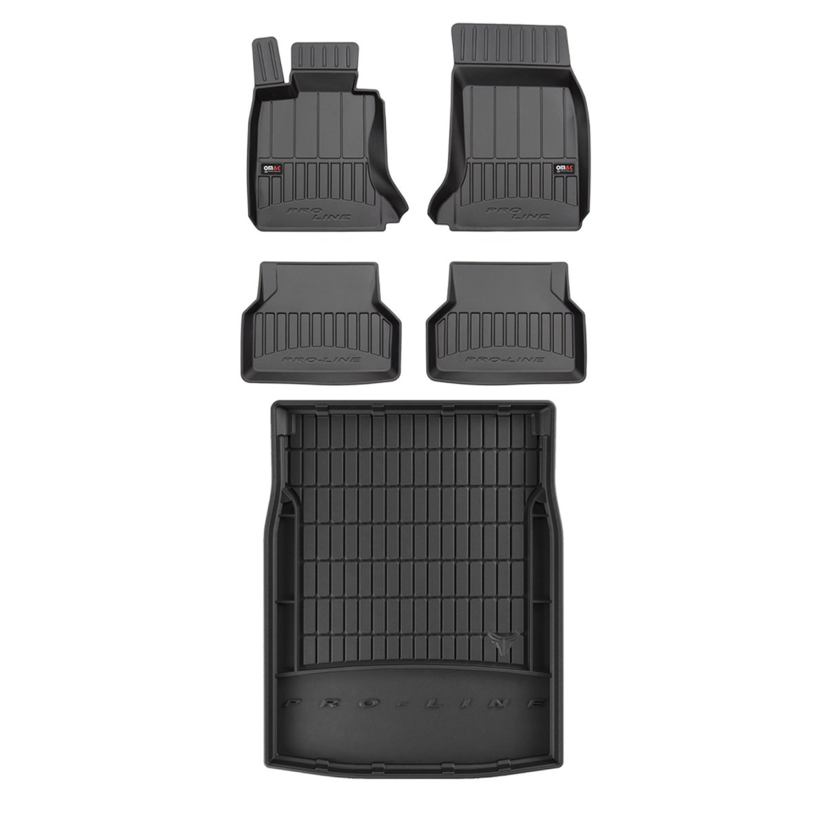 BMW M5 Floor-Trunk Mats - Omac - 3D Premium - Black - '04-'10